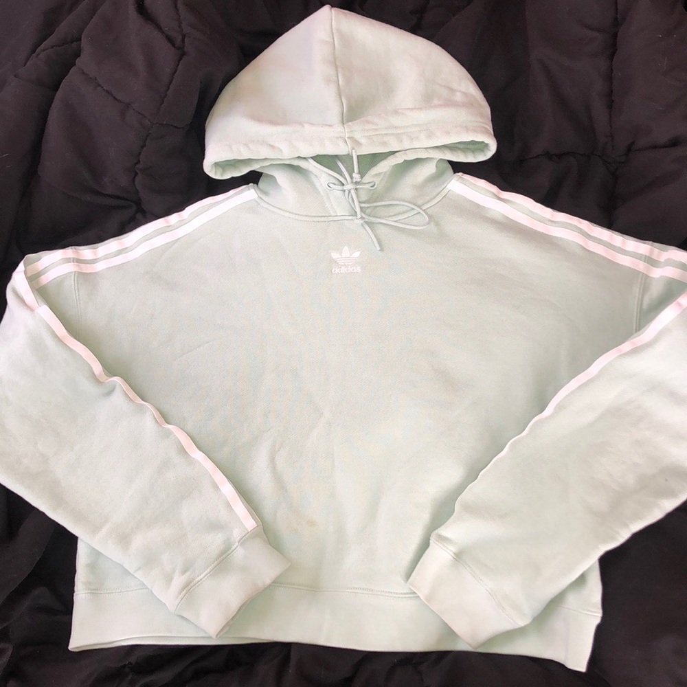 Mint Adidas Cropped Hoodie